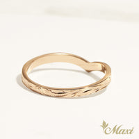 2mm Kohola Whale Tail Ring [14K/18K Gold]
