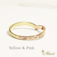 2mm Kohola Whale Tail _Two Tone Ring [14K Gold] 