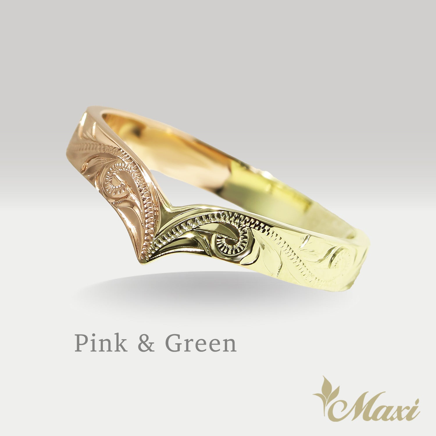 3mm Kohola Whale Tail Ring-Two Tone [14K Gold]