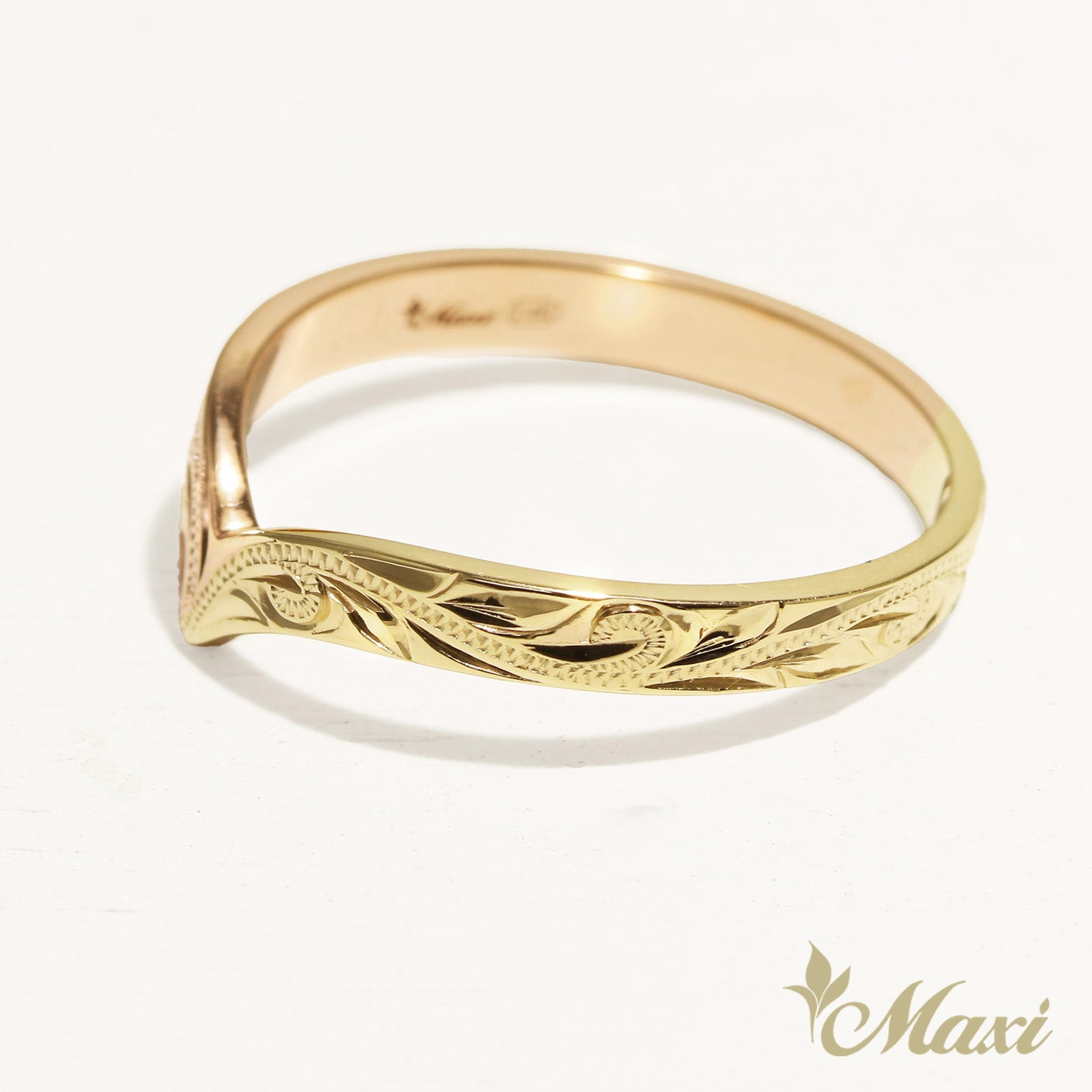 3mm Kohola Whale Tail Ring-Two Tone [14K Gold]