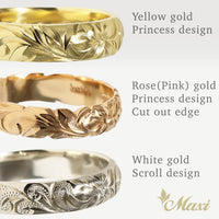 4mm Custom Hawaiian Ring [14K/18K Gold/Platinum]