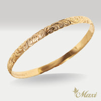 [14K Gold] 6mm Open Bangle Bracelet/ Barrel *Made-to-order*TRDSP