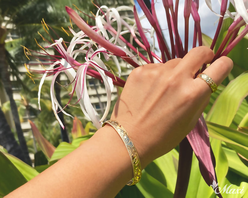 6mm Barrel-Shaped Hawaiian Ring [14K/18K Gold/Platinum]