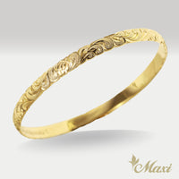 [14K Gold] 6mm Open Bangle Bracelet/ Barrel *Made-to-order*TRDSP