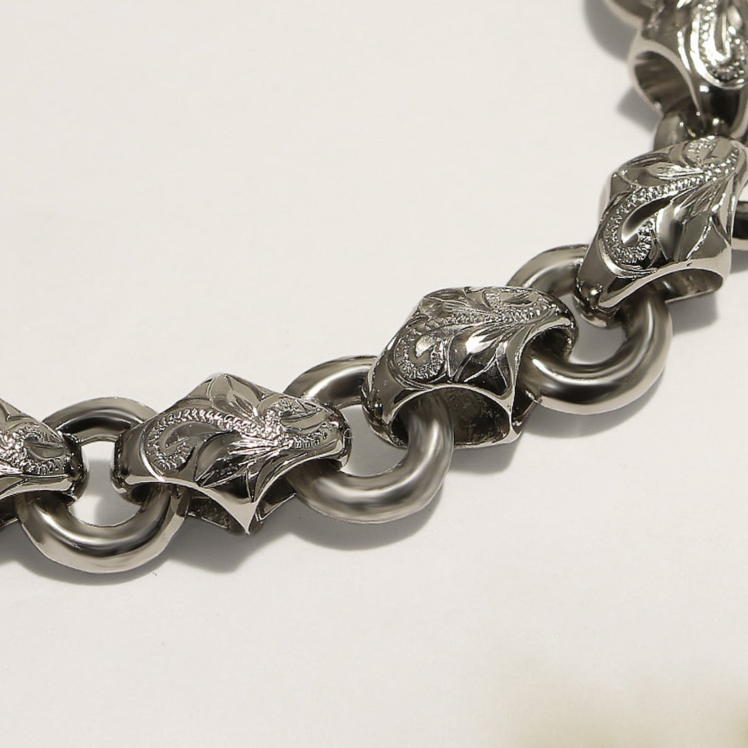 Maile Chain Links Bracelet_Large [Black Chrome Silver 925]
