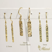 Bar Pierced Earring_Medium_3mm [14K/18K Gold]