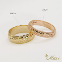 4mm Coin Edge Hawaiian Ring [14K/18K Gold/Platinum]