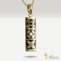 Hawaiian Quilt Pendant-Honu,Naupaka,Kukui [14K/18K Gold]