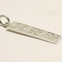 Hawaiian Quilt Pendant-Kukui,Honu,Naupaka [Silver 925]