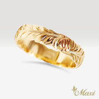 5mm Maile Lei & Honu_Hawaiian Sea Turtle Ring [14K/18K Gold/Platinum]