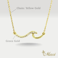 Nalu Wave Diamond Necklace [14K/18K Gold]