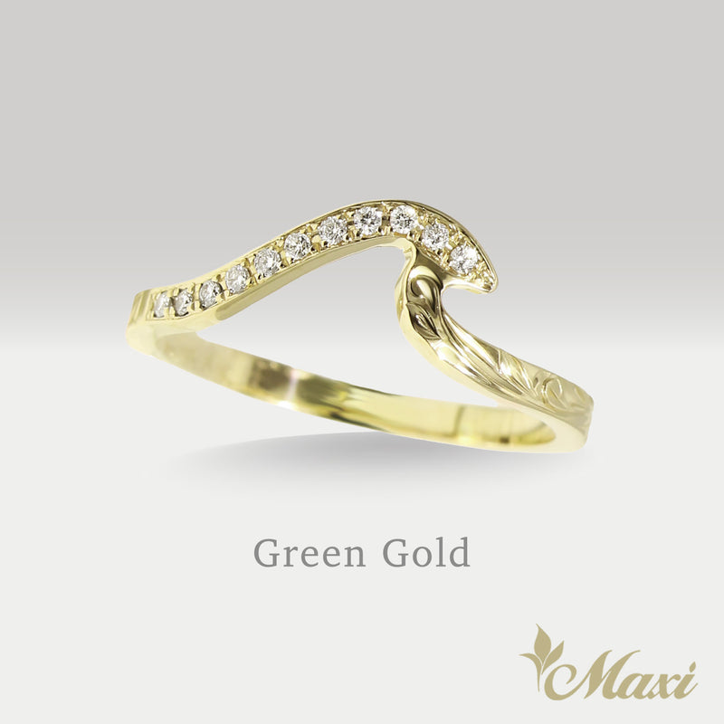 1.5mm Kohola Whale Tail_Half Eternity Diamond Ring [14K/18K Gold]