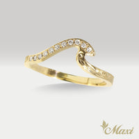 1.5mm Kohola Whale Tail_Half Eternity Diamond Ring [14K/18K Gold]