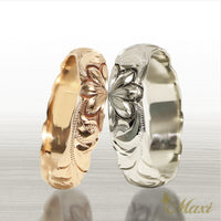 4mm & 6mm Naupaka Couple Rings [14K/18K Gold/Platinum]