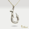 [Silver 925] Fish Hook Pendant Small-Double Side Engraving [Made to Order] (P0953)