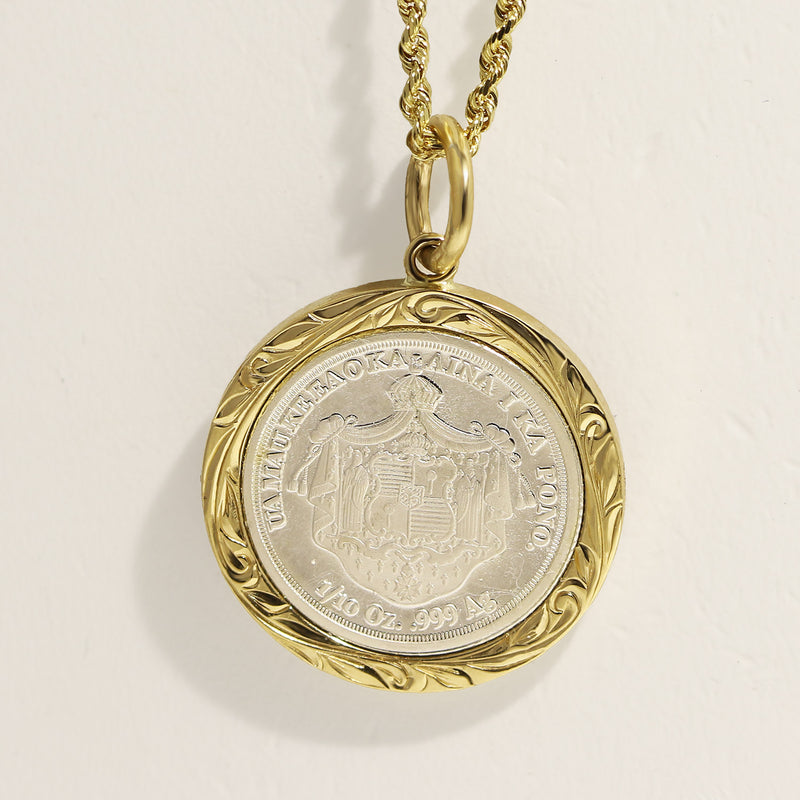 King Kalakaua Replica Coin Pendant Small 18mm [14K Gold]