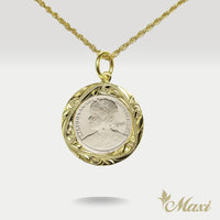 Queen Liliuokalani Replica Coin Pendant Small [14K Gold]
