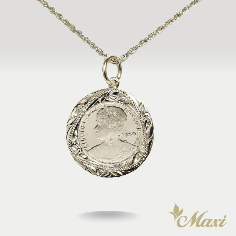 Queen Liliuokalani Replica Coin Pendant Small [14K Gold]