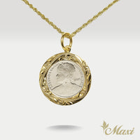 Queen Liliuokalani Replica Coin Pendant Small [14K Gold]