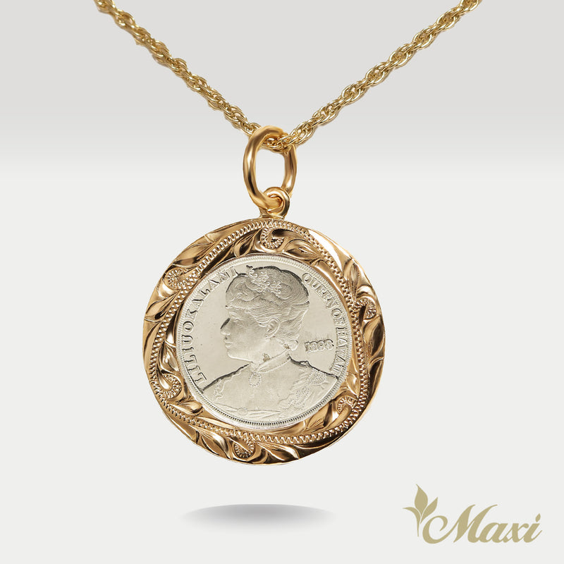 Queen Liliuokalani Replica Coin Pendant [14K Gold]