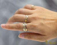 3mm Kohola Whale Tail Ring-Hawaiian Maile Pattern-Cutout [14K/18K Gold]