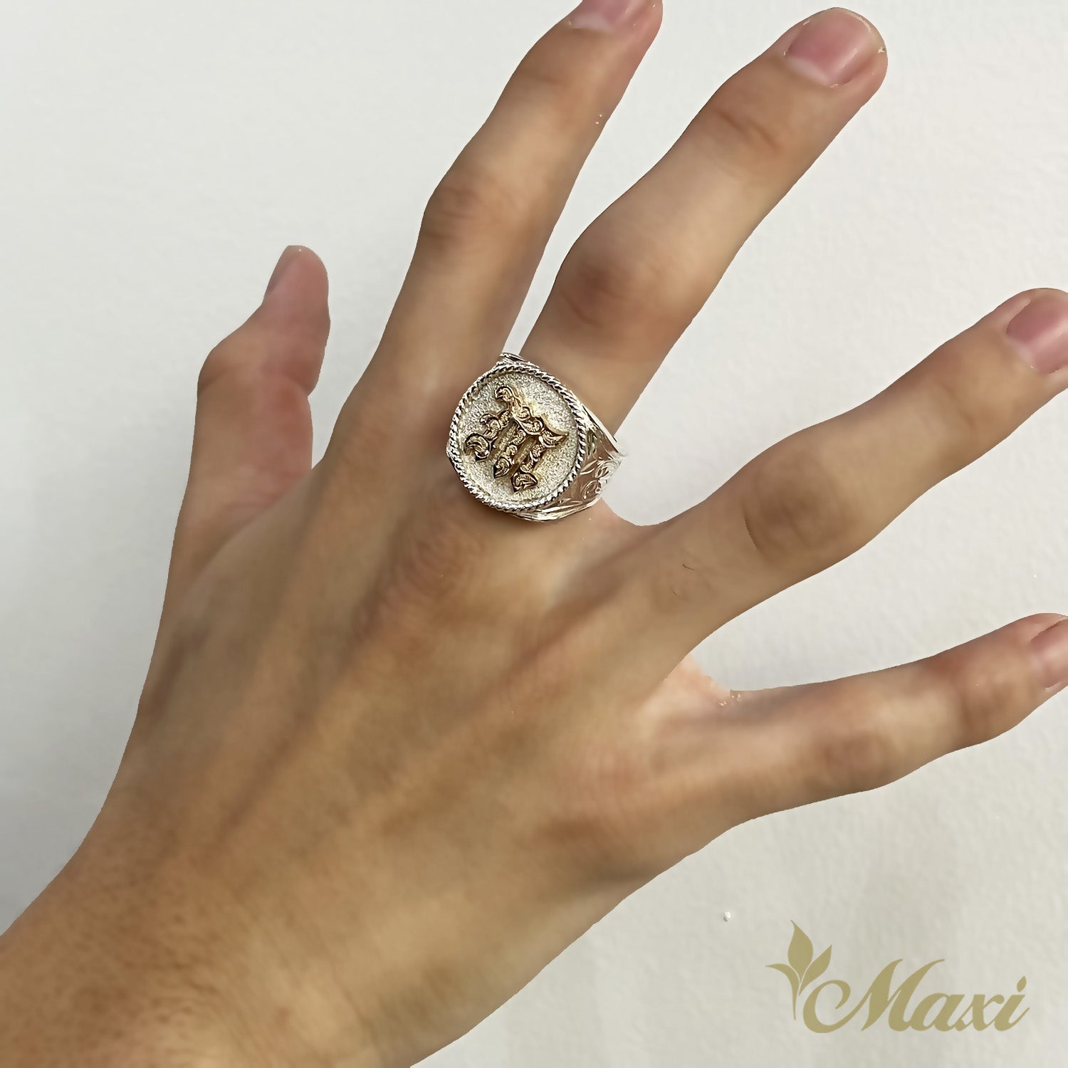 Initial Signet Ring_Round [Silver 925/14K Gold]