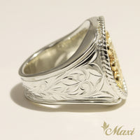 Initial Signet Ring_Round [Silver 925/14K Gold]