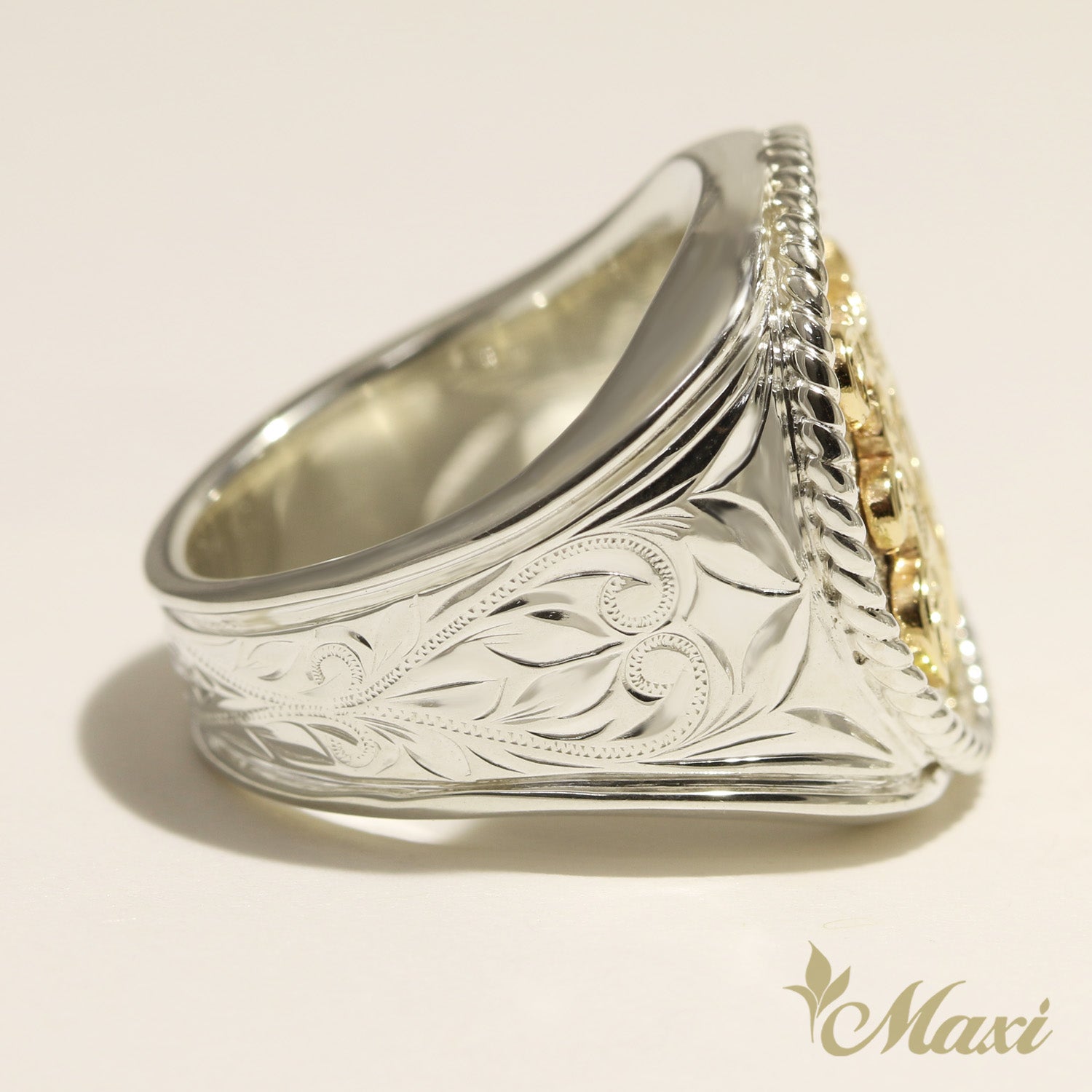 Initial Signet Ring_Round [Silver 925/14K Gold]