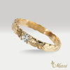 0.11 carat Diamond Maile Leaf Flat Ring [14K/18K Gold/Platinum]