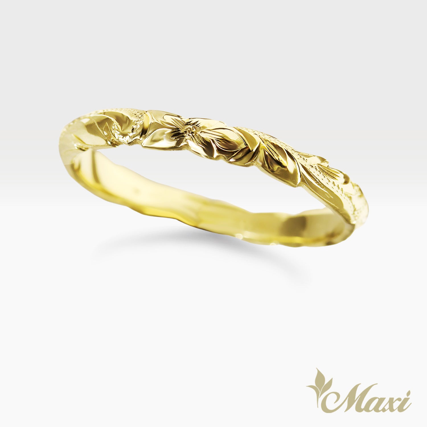 2.5mm Barrel-Shaped Hawaiian Ring_Cutout Edge [14K/18K Gold/Platinum]