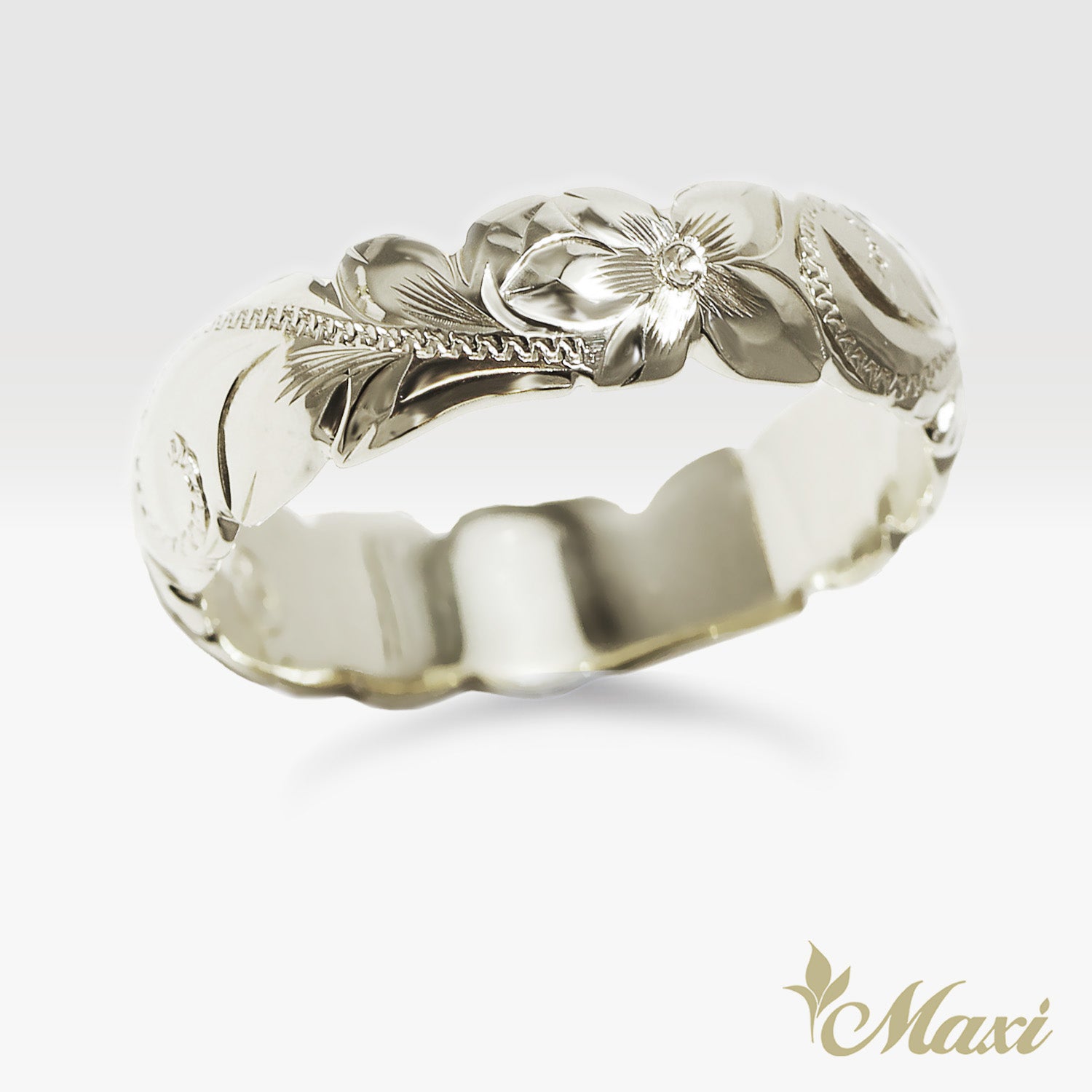 6mm Barrel-Shaped Hawaiian Ring_Cutout Edge [14K/18K Gold/Platinum]