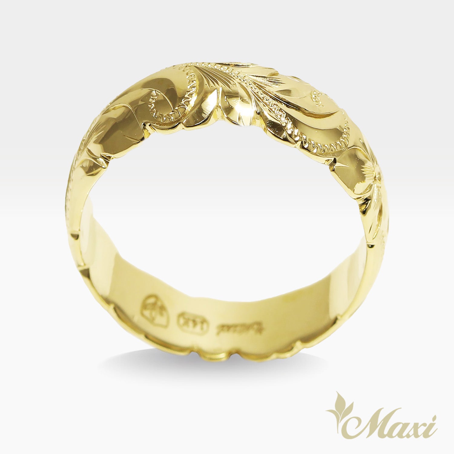 5mm Barrel-Shaped Hawaiian Ring_Cutout Edge [14K/18K Gold/Platinum]
