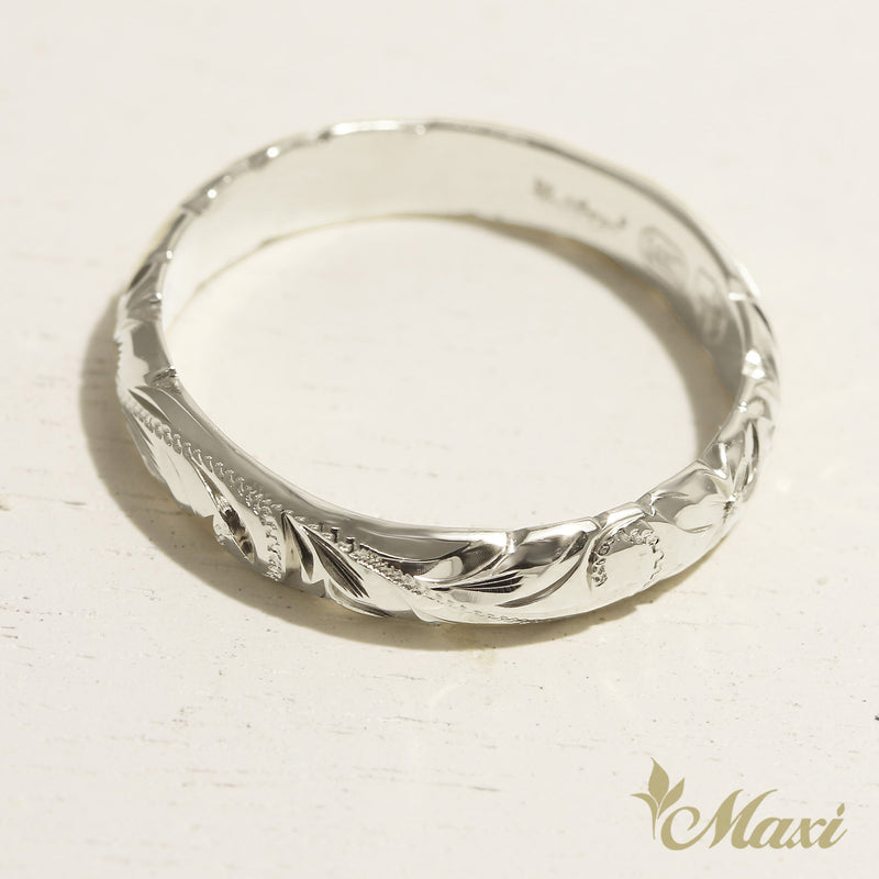 4mm Barrel-Shaped Hawaiian Ring_Cut Out Edge [Silver 925]