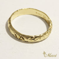 4mm Barrel-Shaped Hawaiian Ring_Cut Out Edge [14K/18K Gold/Platinum]
