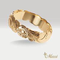 6mm Barrel-Shaped Hawaiian Ring_Cut Out Edge [14K/18K Gold/Platinum]