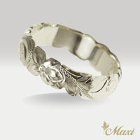 6mm Barrel-Shaped Hawaiian Ring_Cut Out Edge [14K/18K Gold/Platinum]