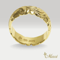 6mm Barrel-Shaped Hawaiian Ring_Cut Out Edge [14K/18K Gold/Platinum]