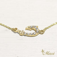Fish Hook Bracelet with Diamond_Small [14K/18K Gold]