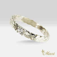 0.11 Carat Round Lab-Grown Diamond Maile Leaf Ring [14K/18K Gold/Platinum]