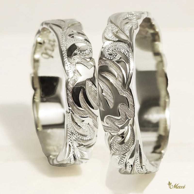 4mm & 6mm Half Honu_Hawaiian Sea Turtle Couple Rings [14K/18K Gold]