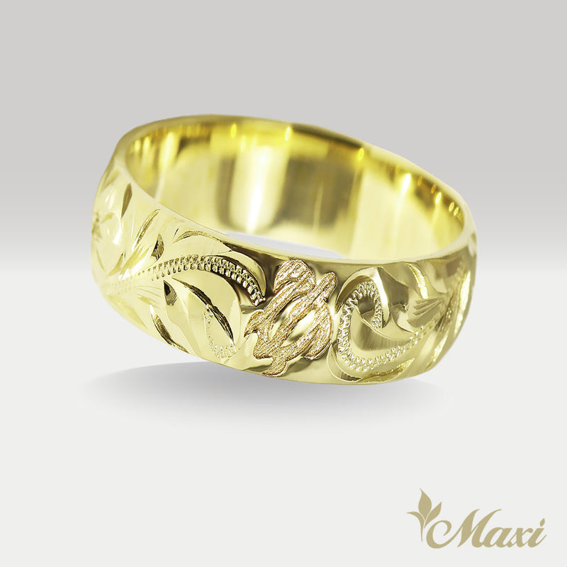 8mm Honu_Hawaiian Sea Turtle Ring [14K/18K Gold·Platinum]