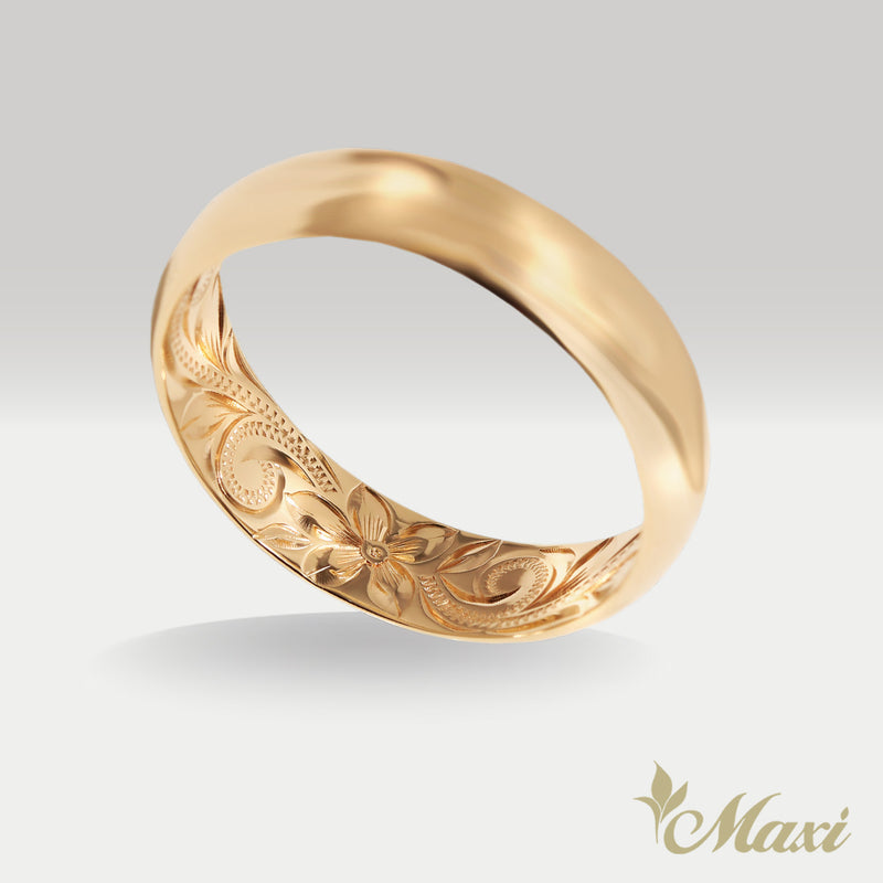 5mm Inner Engraved Ring_Barrel Shaped [14K/18K Gold/Platinum]