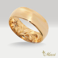 8mm Inner Engraved Ring_Barrel-Shaped [14K/18K Gold/Platinum]