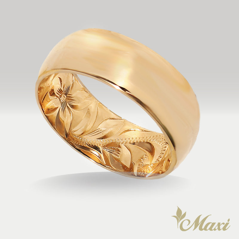 8mm Inner Engraved Ring_Barrel-Shaped [14K/18K Gold/Platinum]