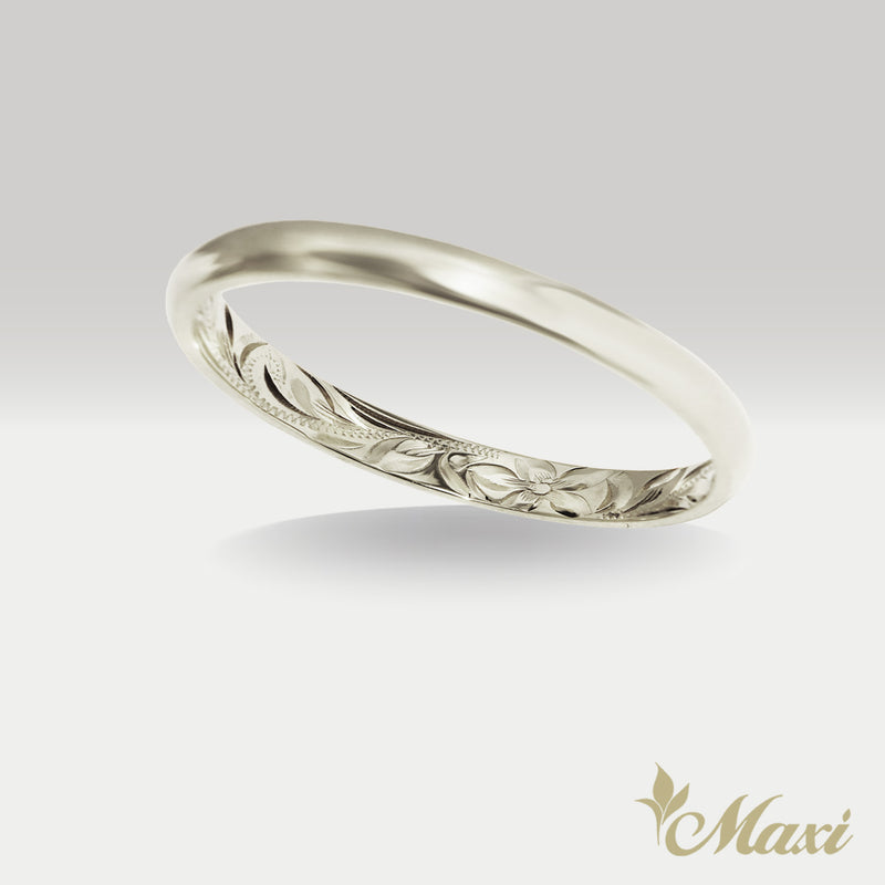 2.5mm Inner Engraved Hawaiian Ring_Barrel-Shaped [14K/18K Gold/Platinum]