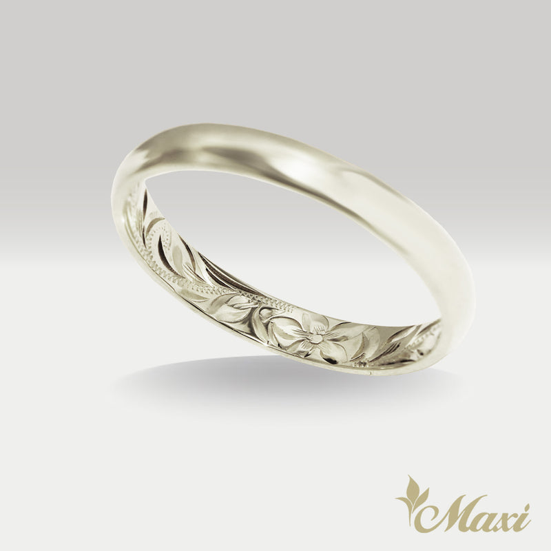 3mm Inner Engraved Ring_Barrel-Shaped [14K/18K Gold/Platinum]