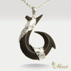 [Silver 925] Black Jade Hawaiian Fishhook Pendant-Large (P1312)