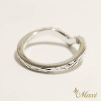 2mm Kohola Whale Tail_Half Eternity Diamond Ring [14K/18K Gold]