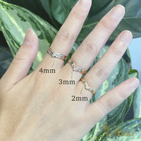 3mm Kohola Whale Tail Ring-Two Tone [14K Gold]