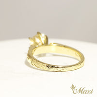 1 Carat Rond Lab-Grown Diamond Hawaiian Engraved Solitaire_Tapered Ring [14K/18K Gold]